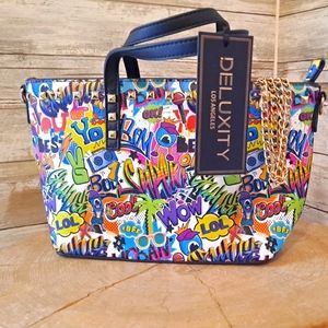 Deluxity Multicolor Graffiti Crossbody Bag